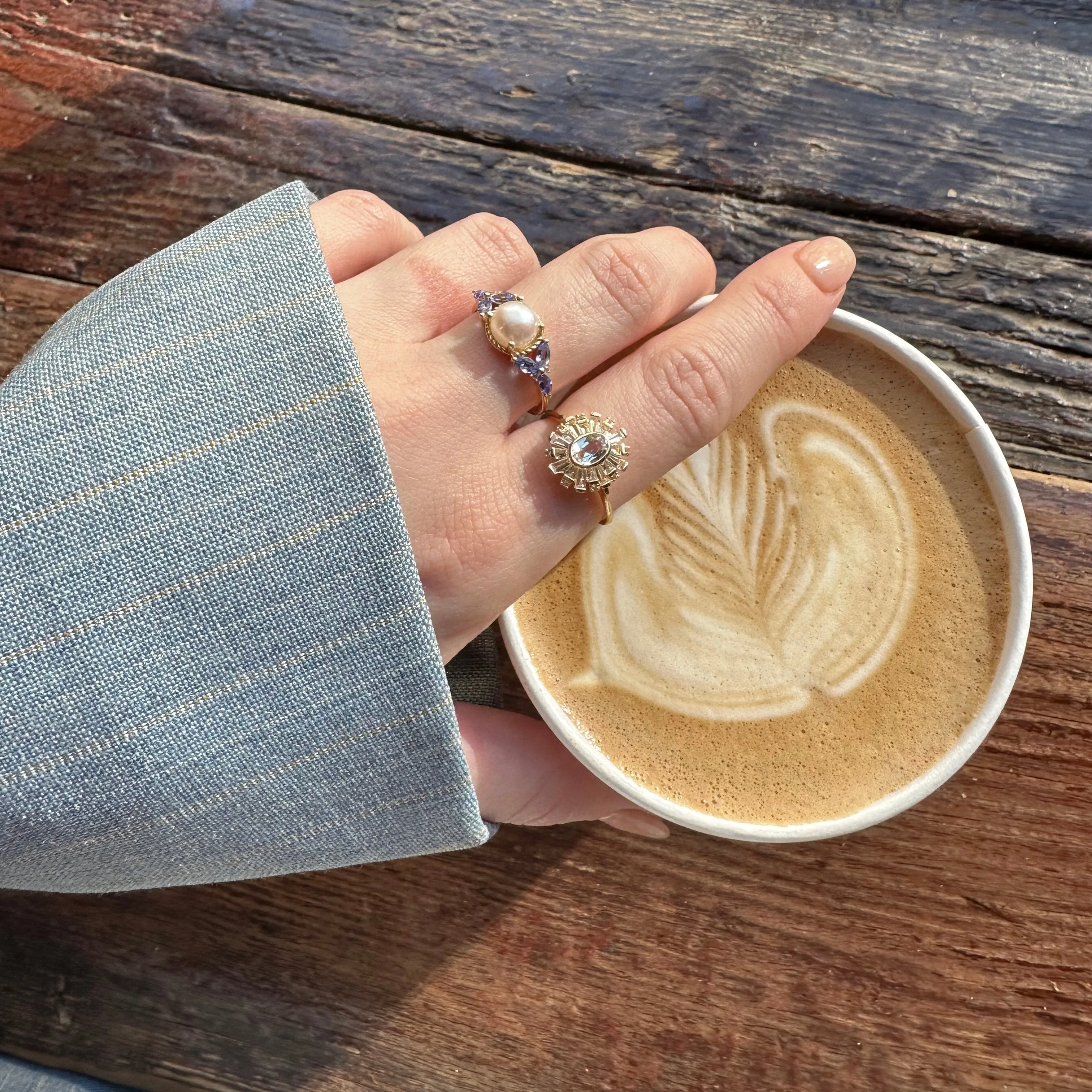 14k Radiant White Topaz Statement Ring