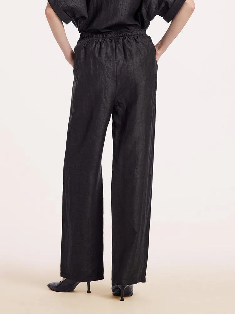 18 Momme Xiang Yun Silk Straight Pants