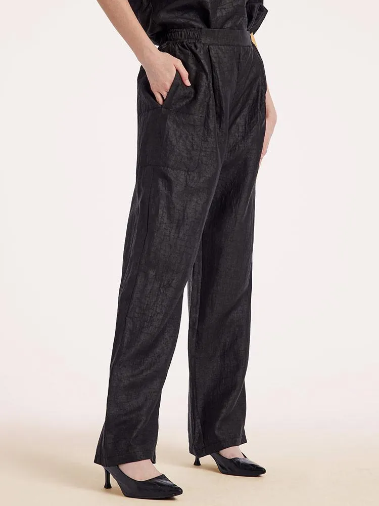 18 Momme Xiang Yun Silk Straight Pants