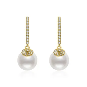 18K Solid Gold Edison Pearl Earrings KE00139