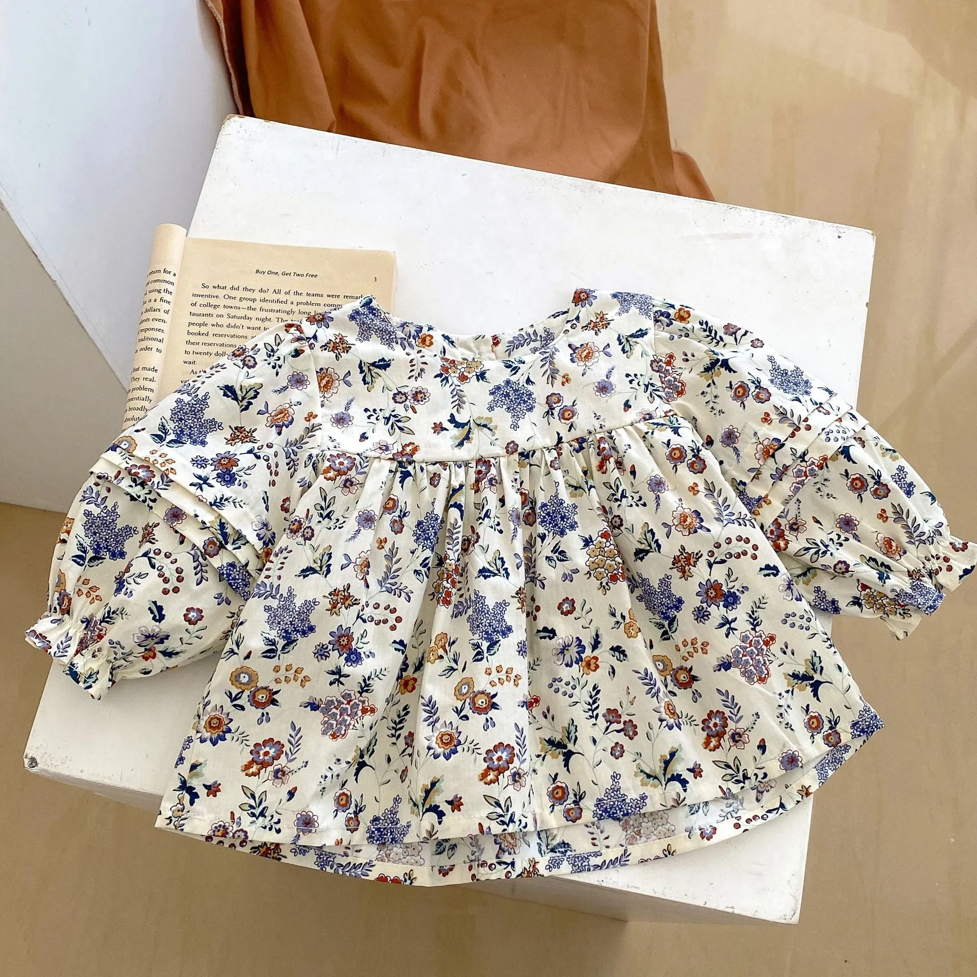 2 Pieces Set Baby Kid Girls Flower Print Tops And Solid Color Shorts Wholesale 23082872