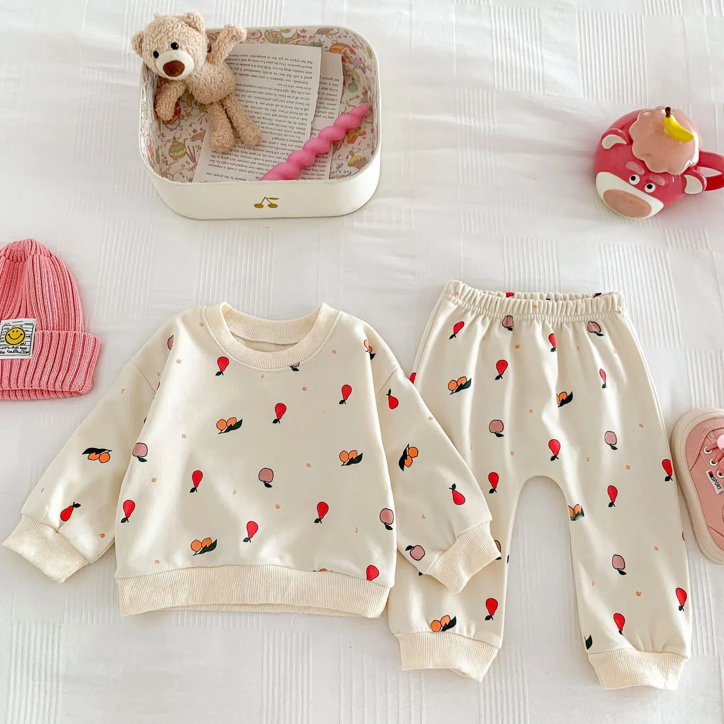 2 Pieces Set Baby Kid Girls Fruit Print Tops And Pants Wholesale 23101941