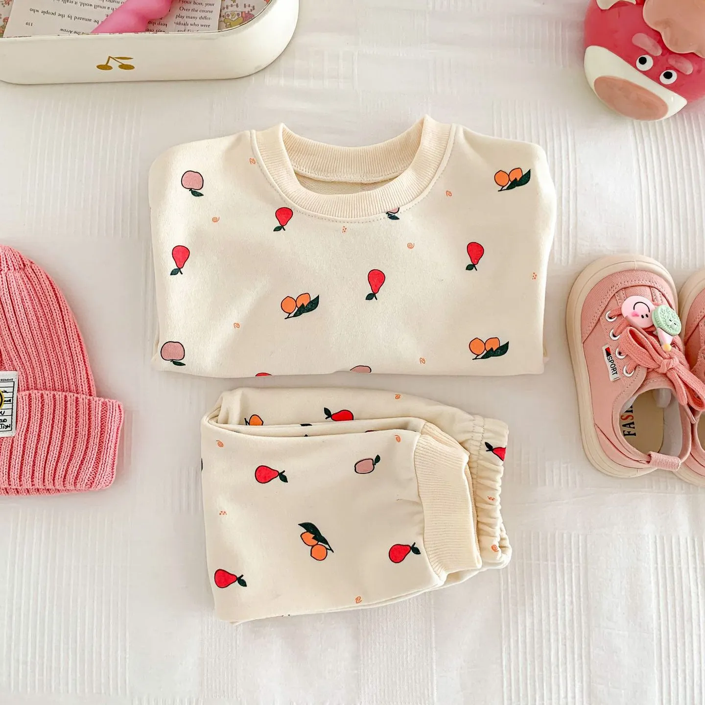 2 Pieces Set Baby Kid Girls Fruit Print Tops And Pants Wholesale 23101941