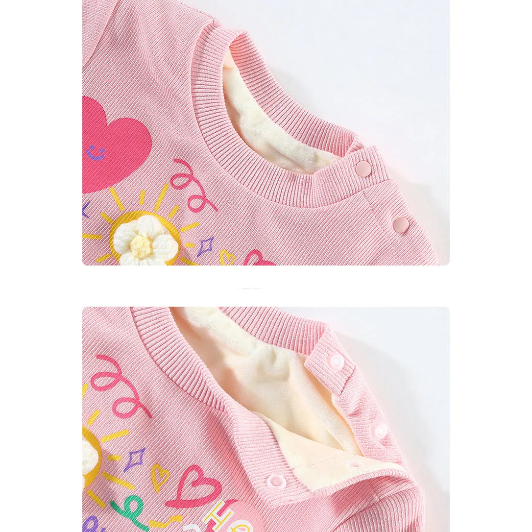 2 Pieces Set Baby Kid Girls Letters Flower Print Hoodies Sweatshirts And Pants Wholesale 231019226