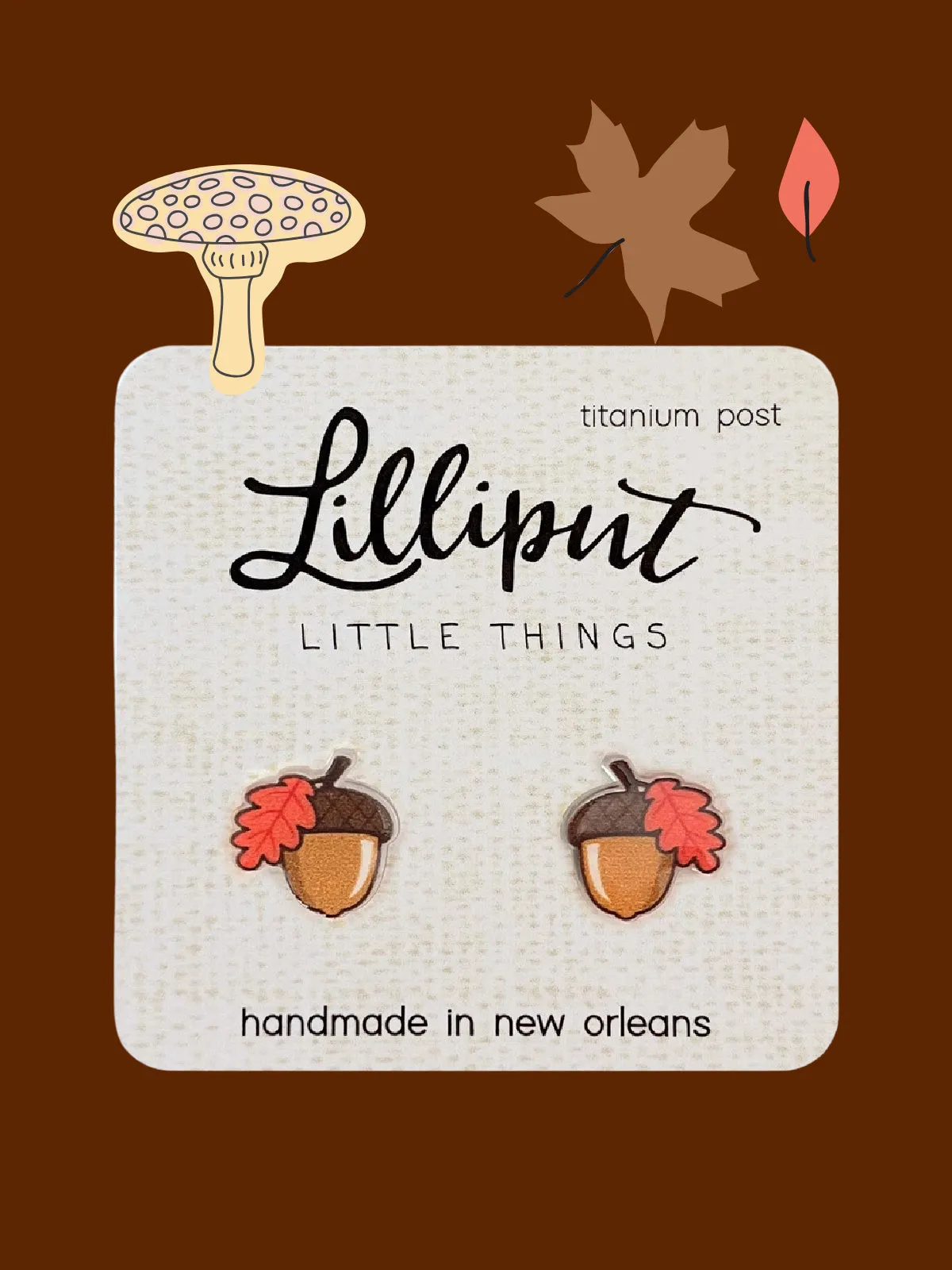 Acorn & Leaf Posts by Lilliput Little Things