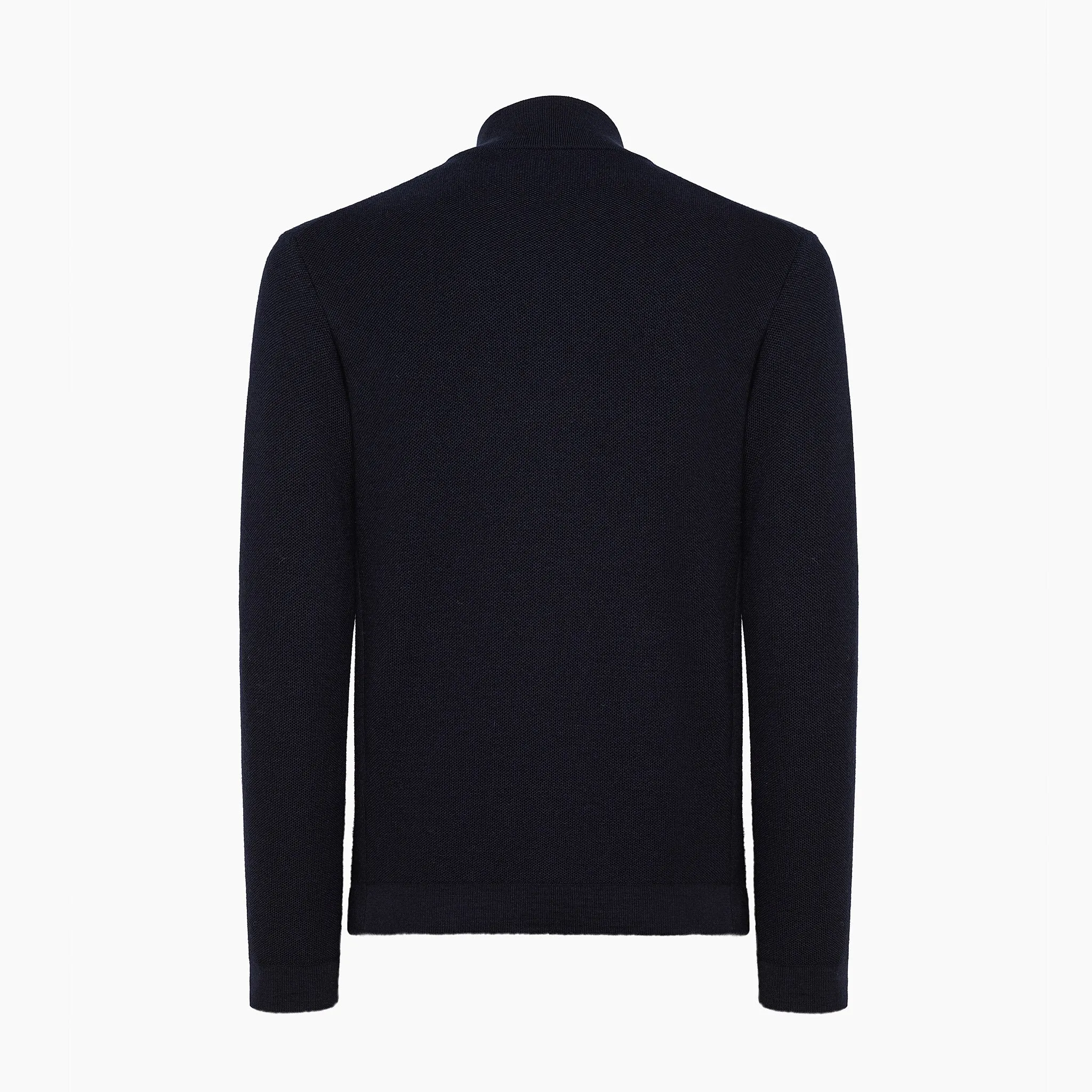 Alexis full zip honeycomb stitch jumper in Extrafine Wool