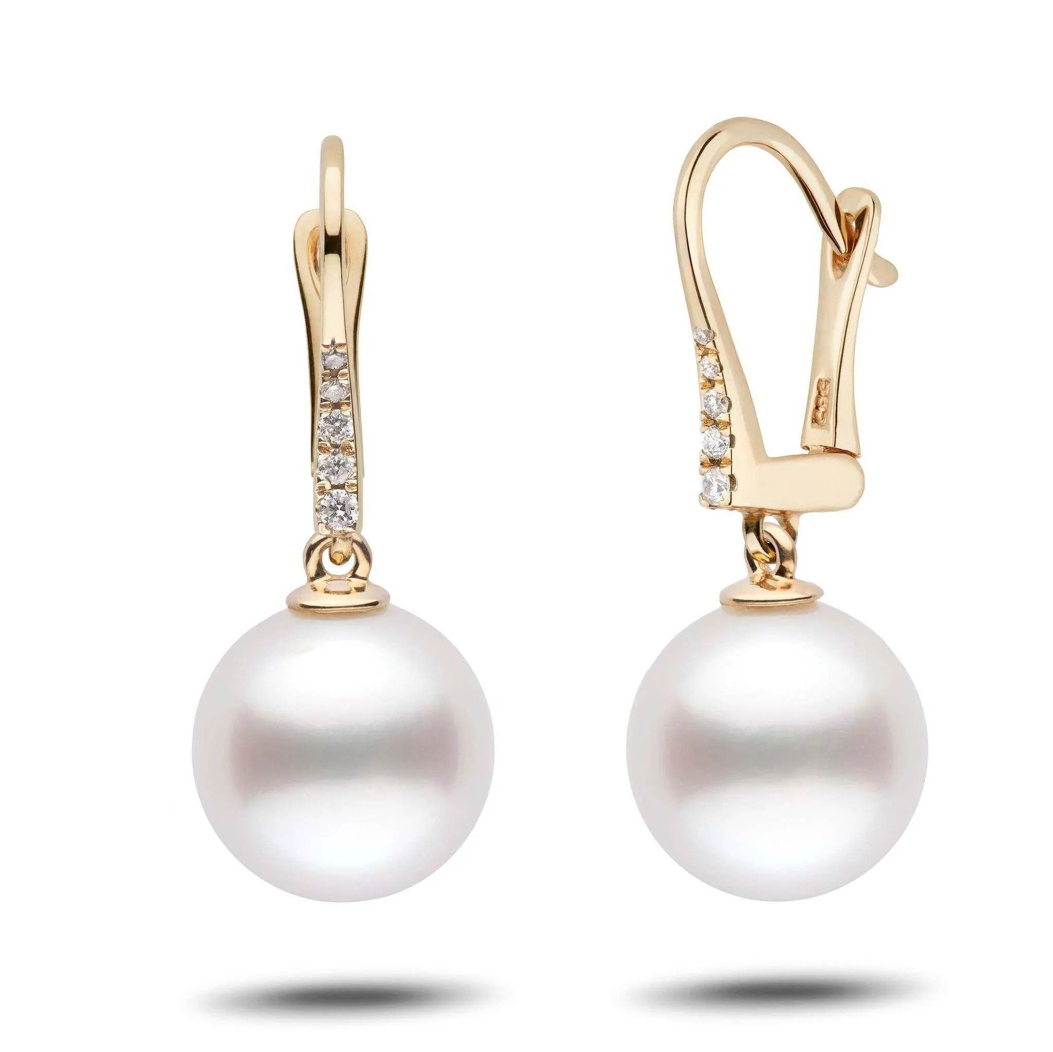 Allure Collection White South Sea 11.0-12.0 mm Pearl & Diamond Dangle Earrings