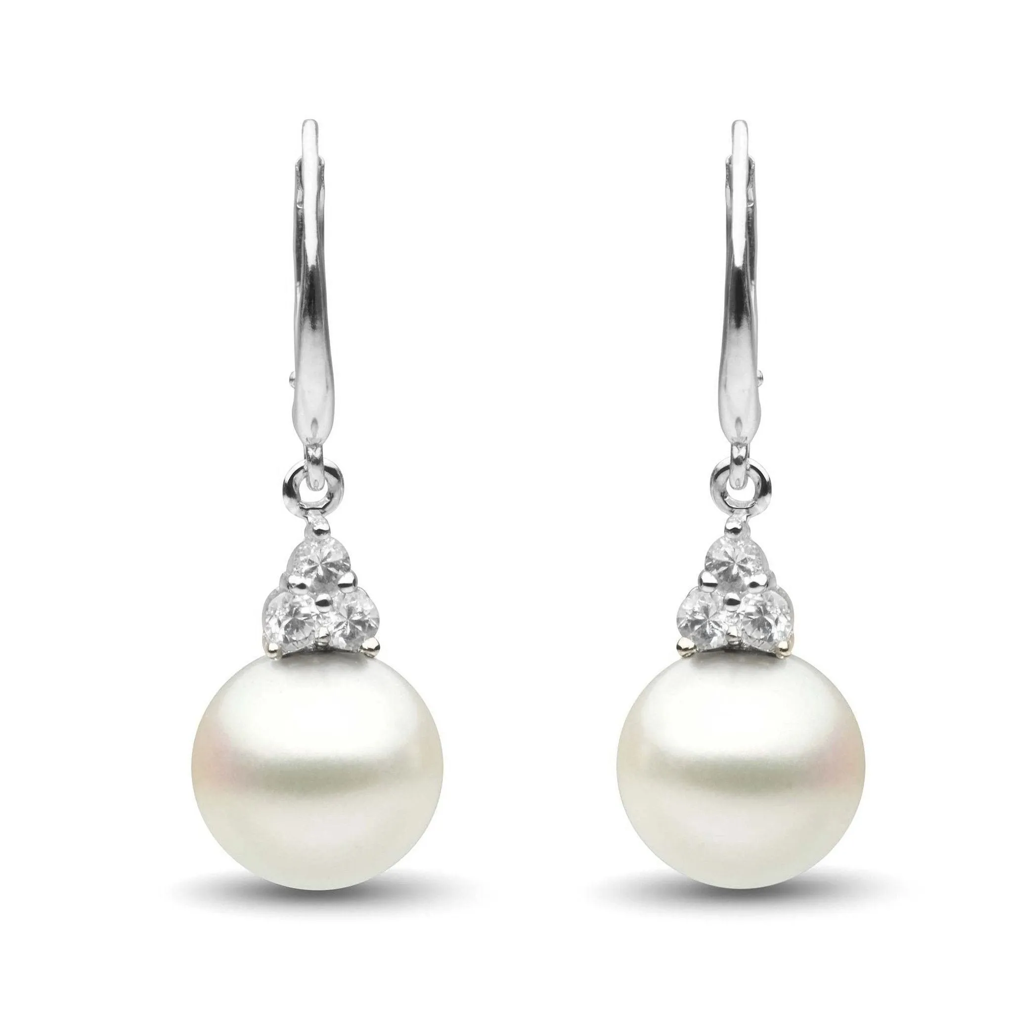 Always Collection White South Sea 10.0-11.0 mm Pearl and Diamond Earrings