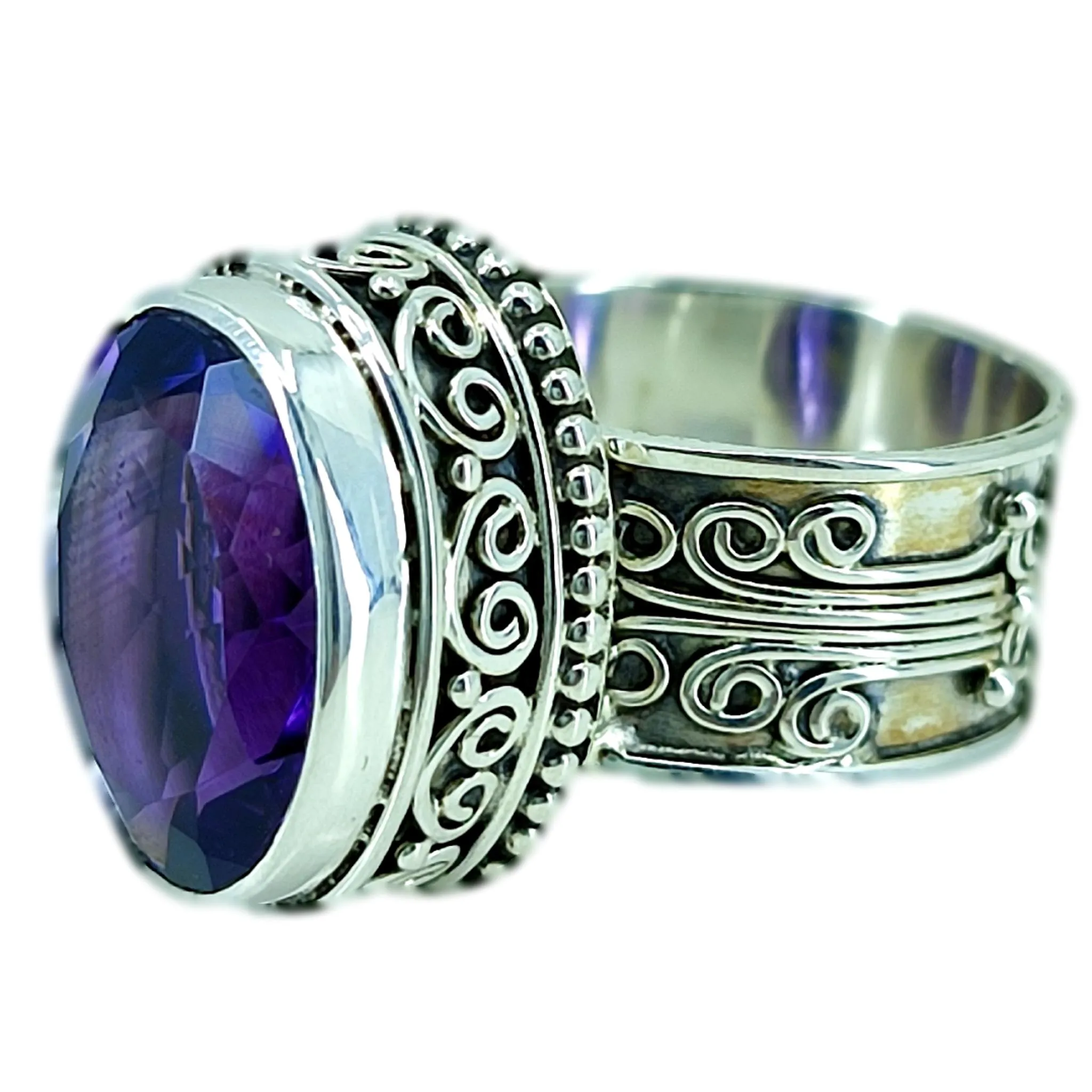 Amethyst Oval 925 Solid Sterling Silver Women Ring Size 4 to 13 US