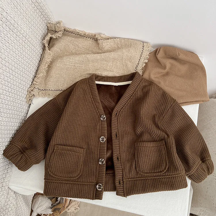 Baby Kid Girls Boys Solid Color Cardigan Wholesale 23113020