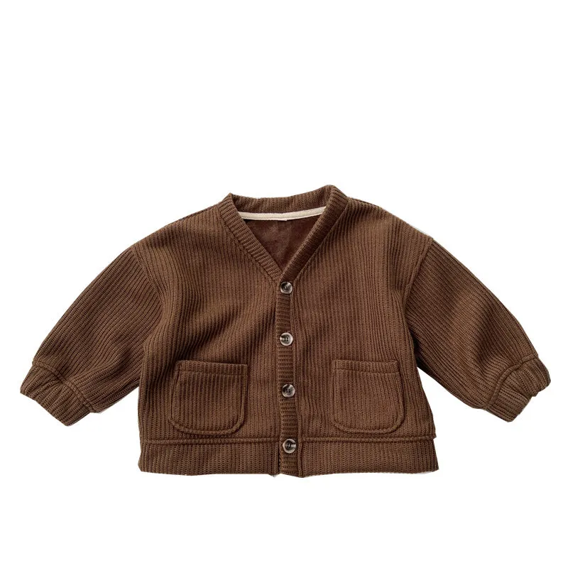 Baby Kid Girls Boys Solid Color Cardigan Wholesale 23113020