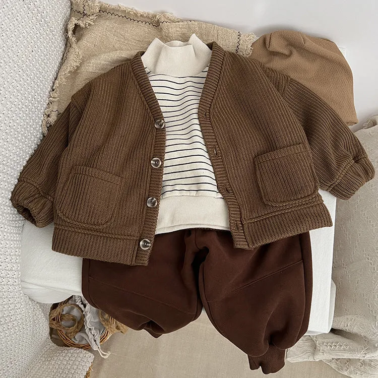 Baby Kid Girls Boys Solid Color Cardigan Wholesale 23113020