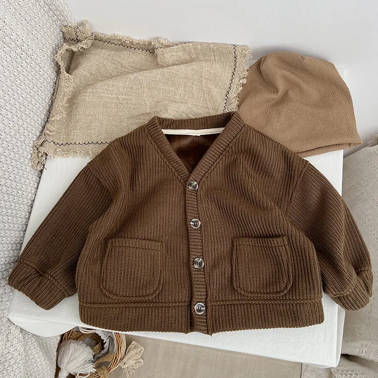 Baby Kid Girls Boys Solid Color Cardigan Wholesale 23113020