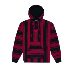 BAJA HOODIE- RED/ BLACK STRIPE