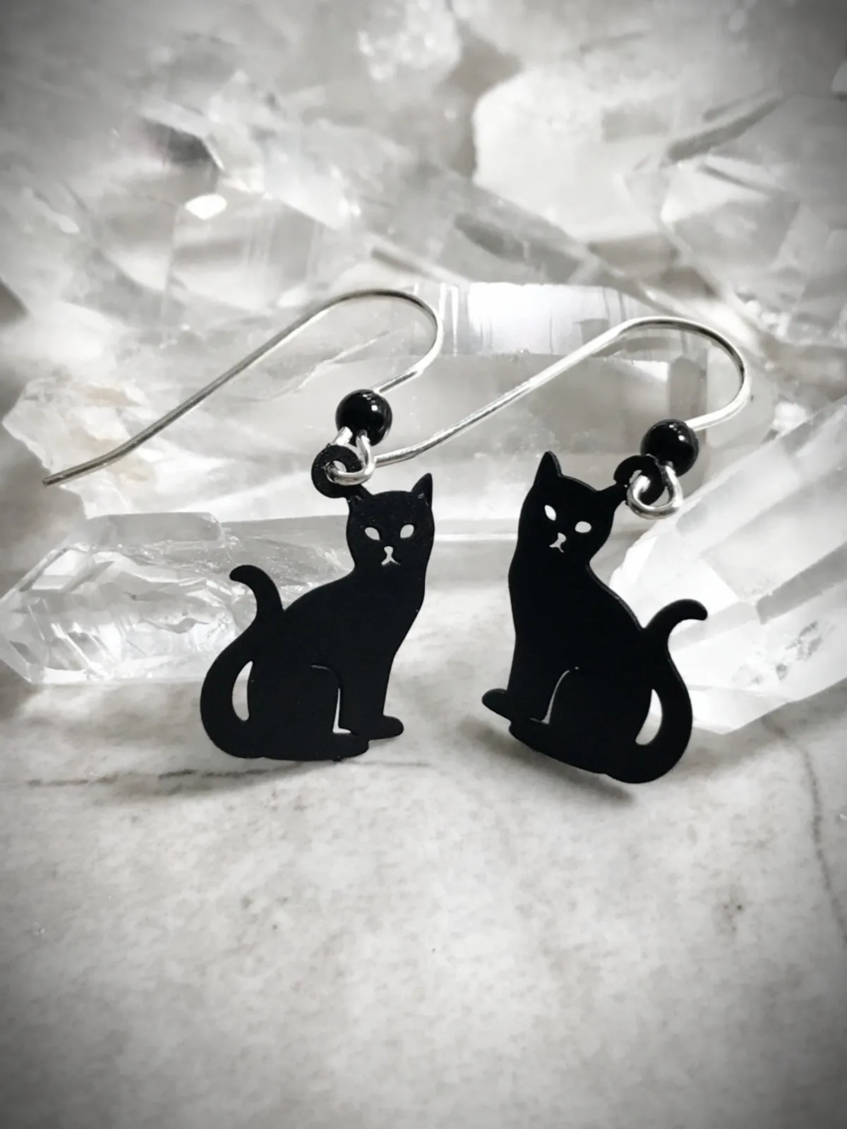 Black Cat Silhouette Dangles by Sienna Sky