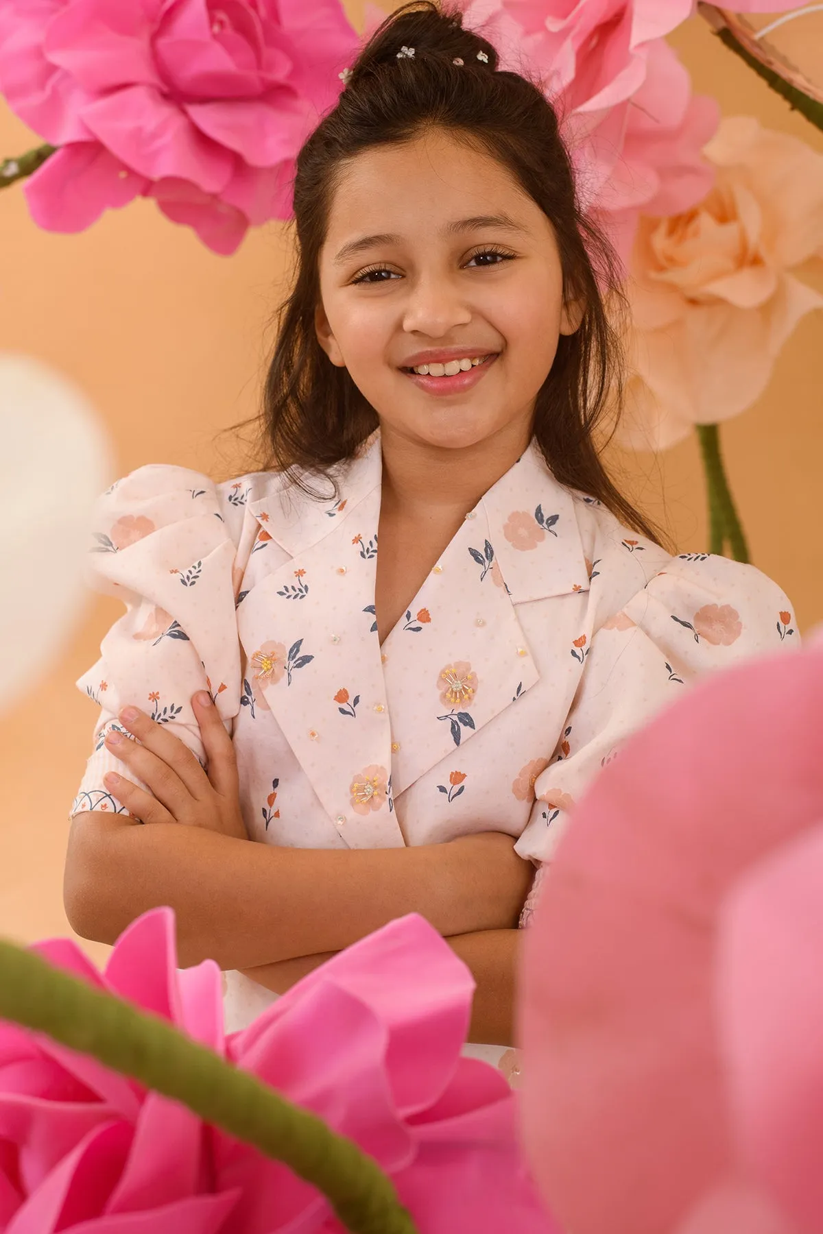 Blossom Odeum- Printed Blazer Dress For Girls