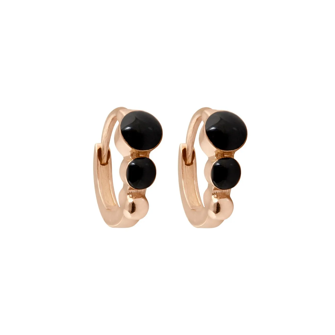 Classic Gigi Black hoops, Rose Gold