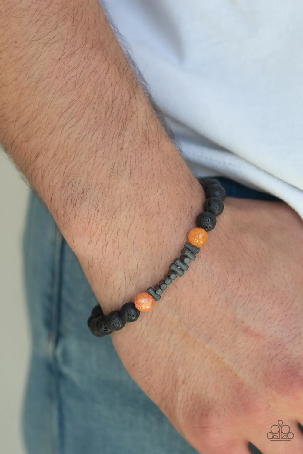 Courage Orange Lava Rock Bracelet