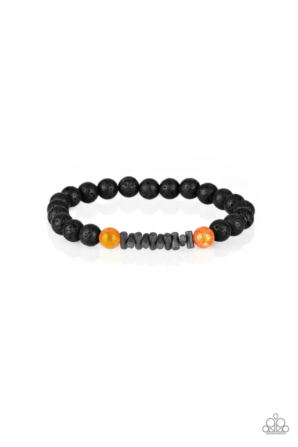 Courage Orange Lava Rock Bracelet