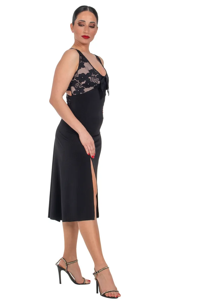 Crisscross Tango Dress with Lace Bust & Back Movement