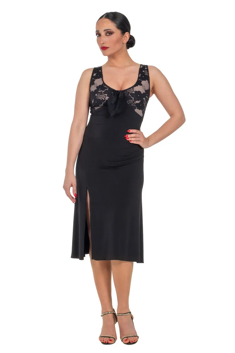 Crisscross Tango Dress with Lace Bust & Back Movement