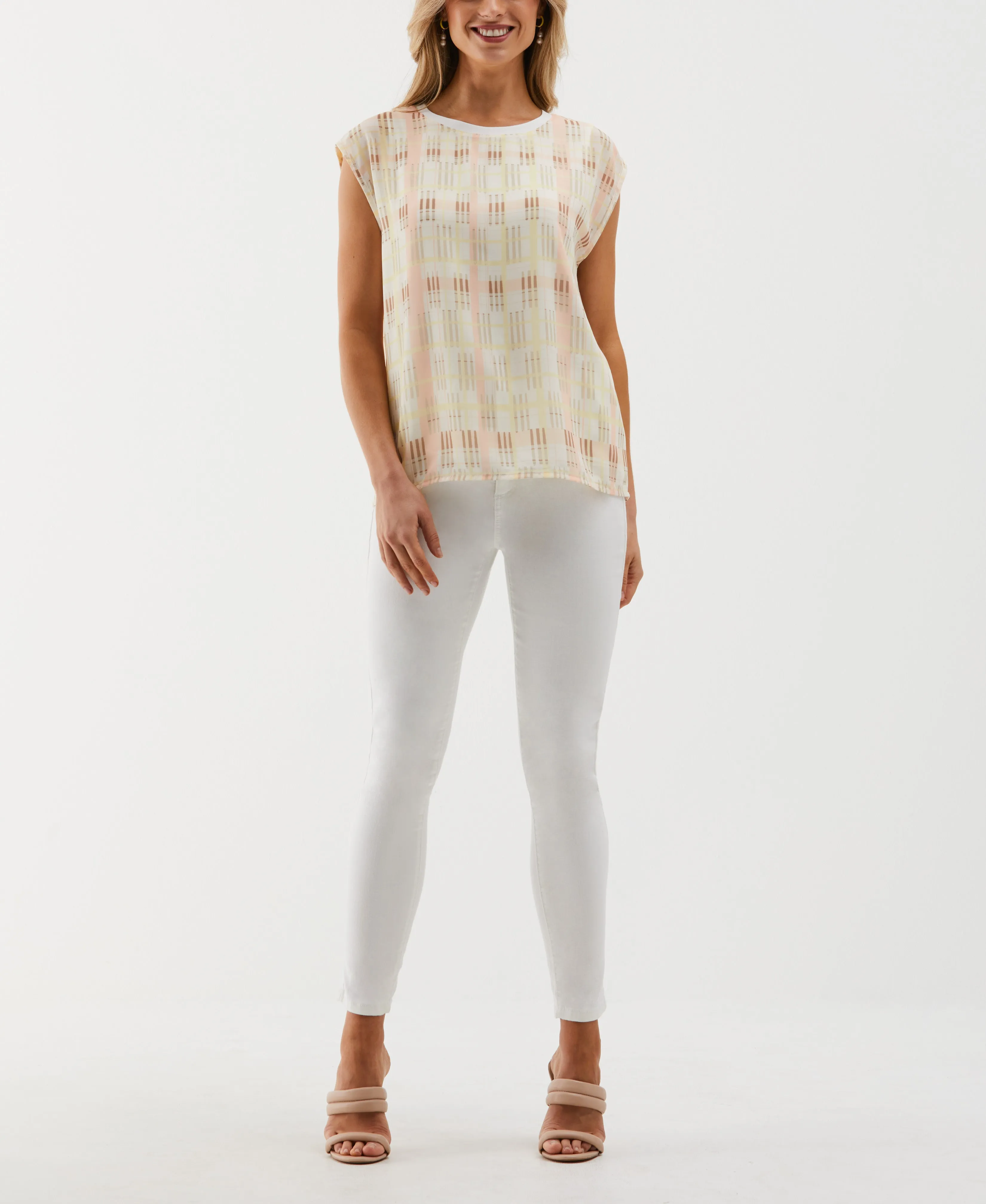 Crosshatch Print Top