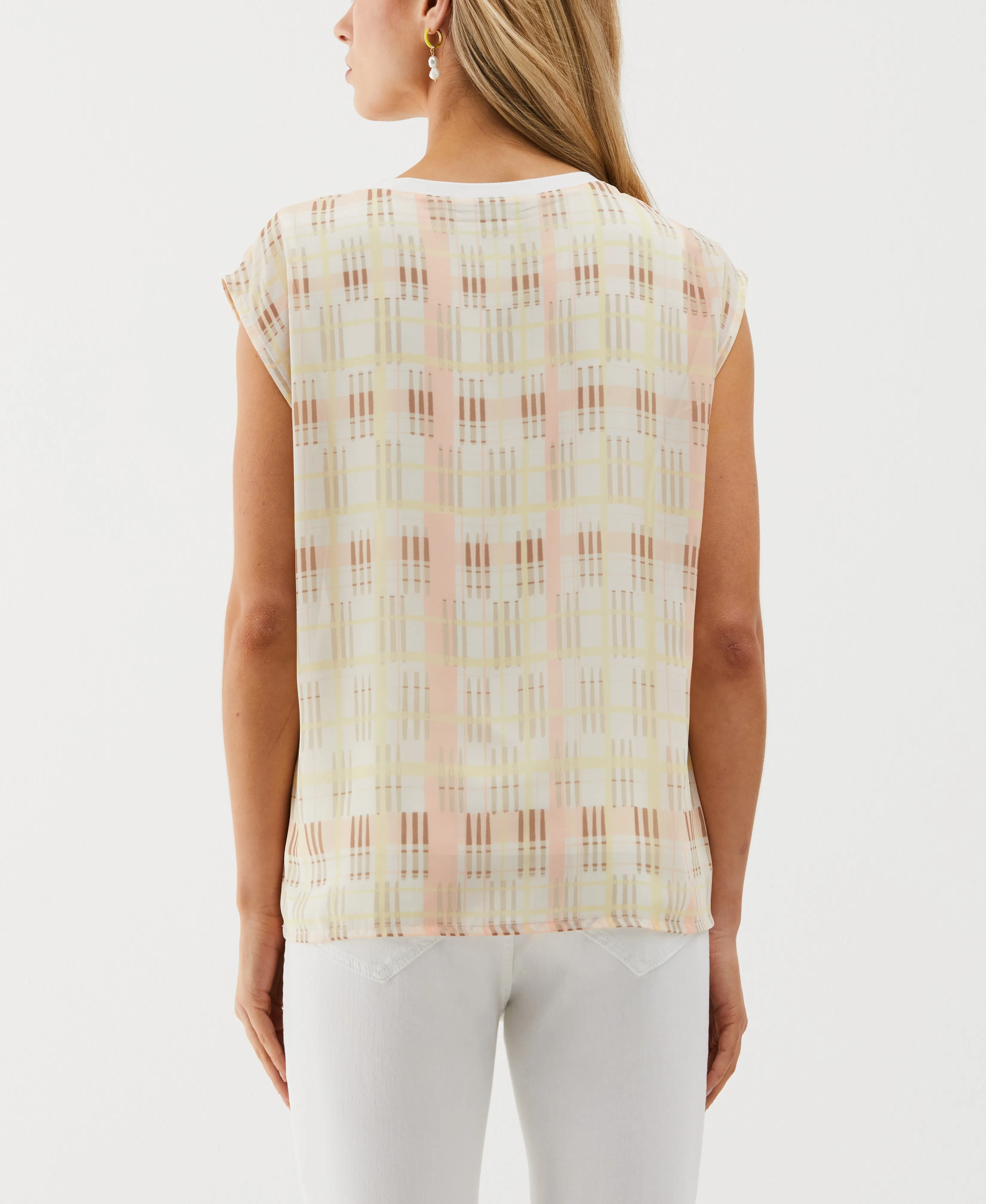 Crosshatch Print Top