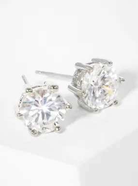 Crown Silver Stud Earrings