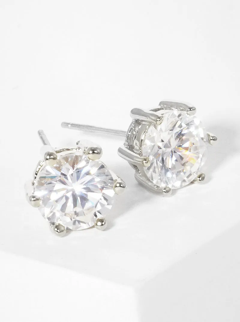 Crown Silver Stud Earrings