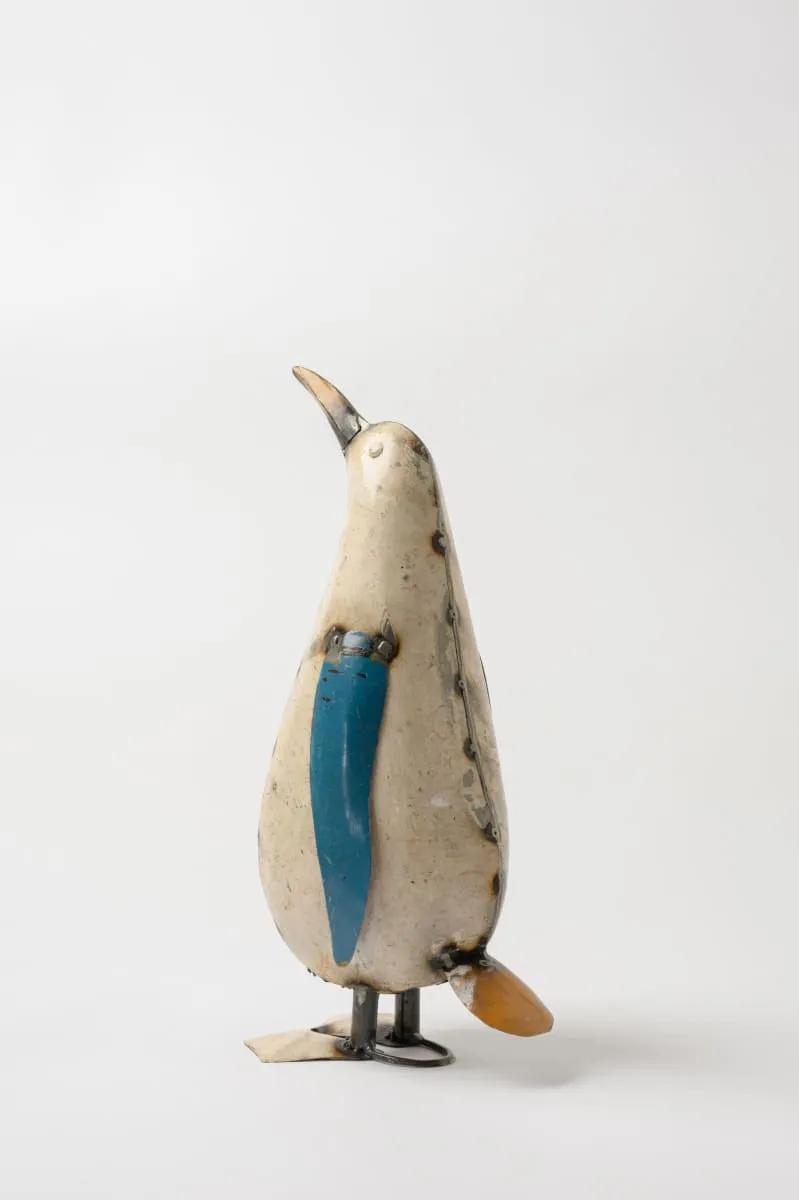 De kulture handcrafted recycled iron penguin decorative collectible figurine showpiece beautify home office holiday décor| ideal for garden balcony terrace decoration, 4.5x7x13 (LWH) inches