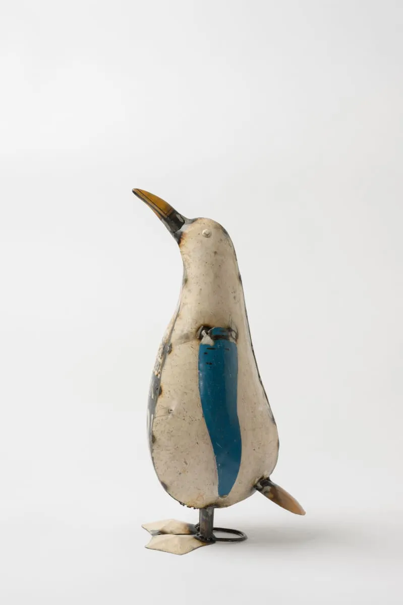 De kulture handcrafted recycled iron penguin decorative collectible figurine showpiece beautify home office holiday décor| ideal for garden balcony terrace decoration, 4.5x7x13 (LWH) inches