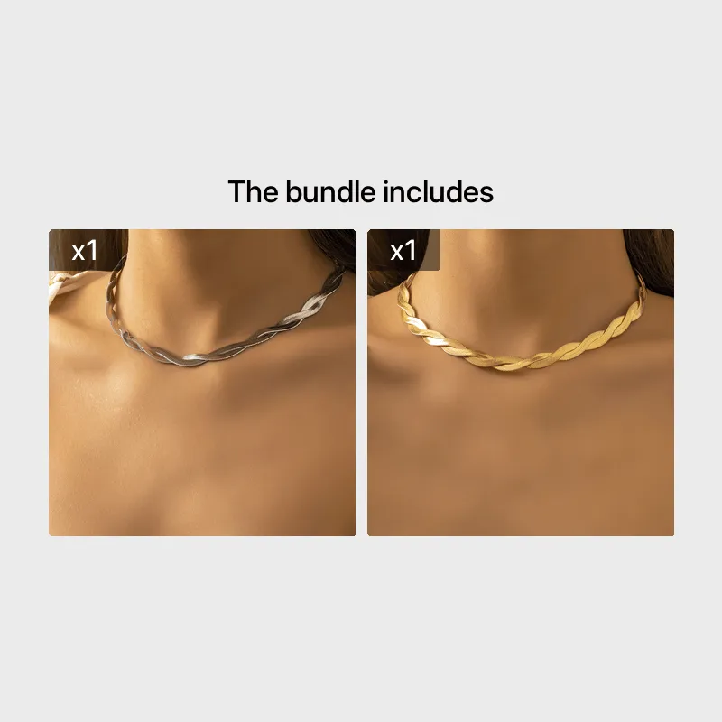 Elegant and Stylish: 1 Piece Braided Chain Necklace - Perfect for Any Occasion!