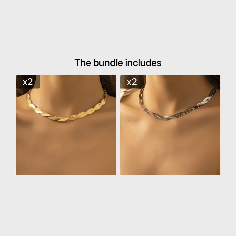 Elegant and Stylish: 1 Piece Braided Chain Necklace - Perfect for Any Occasion!