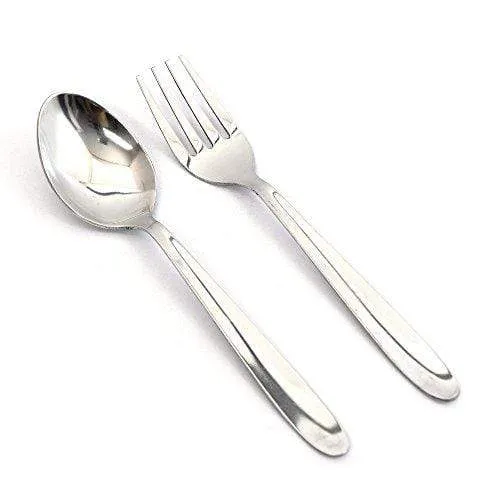 Embassy (Classic by Embassy) 12-Pieces Cutlery Set - 6 Baby Spoons & 6 Baby Forks (Sigma, 17 Gauge, Stainless Steel)