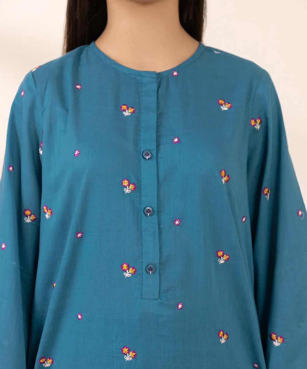 Embroidered Crosshatch Shirt