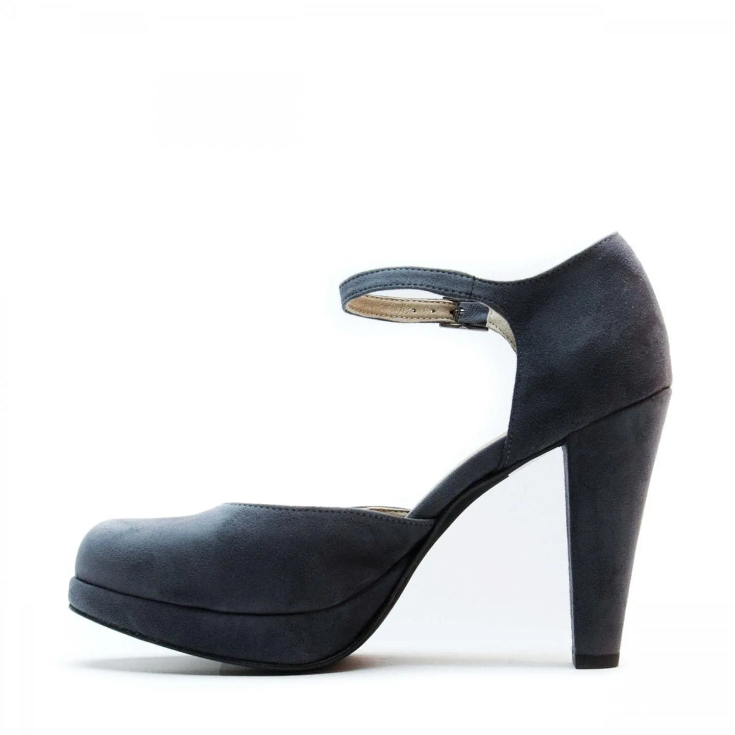 'Erica' women's vegan high heels mary-janes by NAE - charcoal