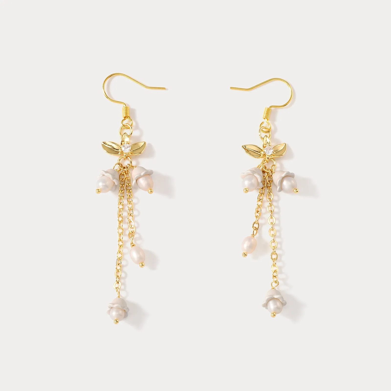 Golden Lily of The Valley Earrings