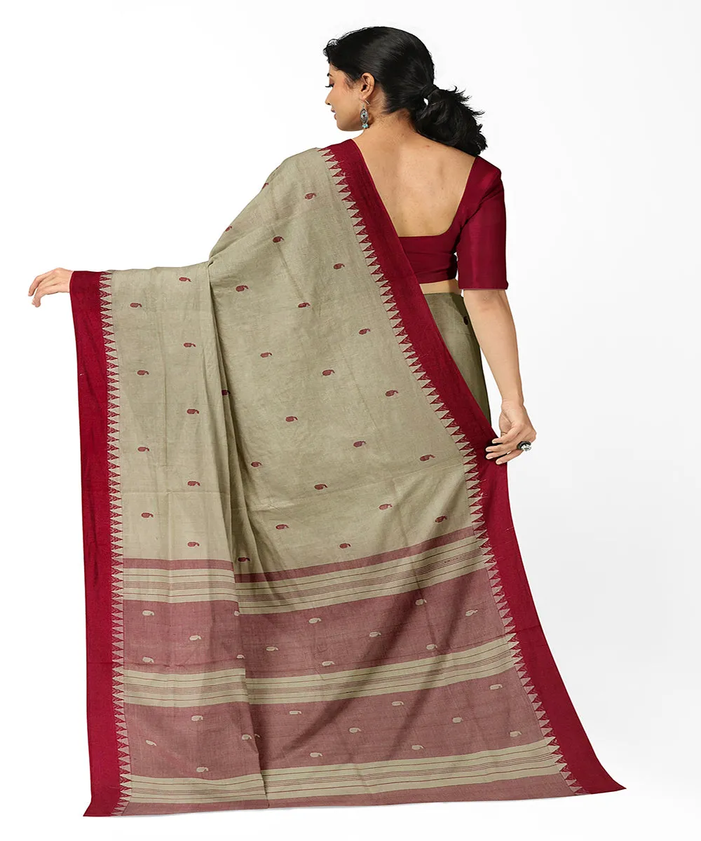 Grey butta handwoven rajahmundry cotton saree