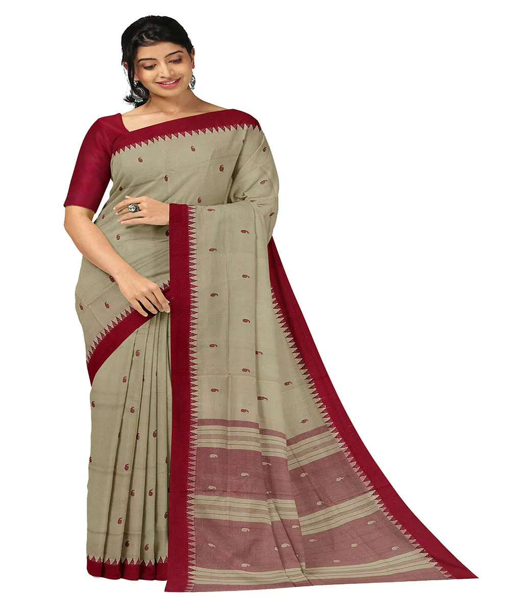 Grey butta handwoven rajahmundry cotton saree