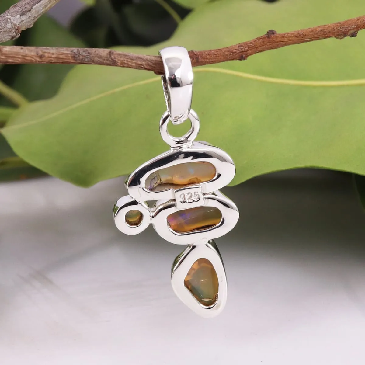 Handmade Natural Raw Ethiopian Opal Gemstone Pendant, 925 Sterling Silver Opal Pendant, Ethiopian Opal Silver Pendant, Crystal Pendant