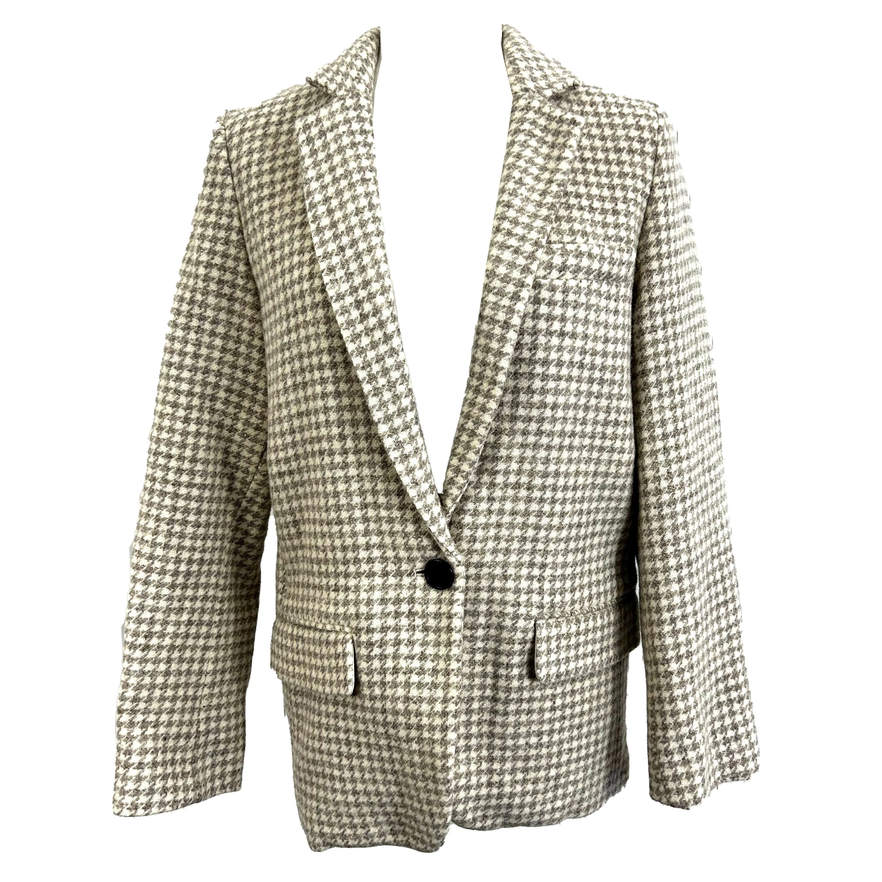 Isabel Marant Etoile Brand New 495 Beige & Cream Tweed Charlyne Jacket XXS/XS/S