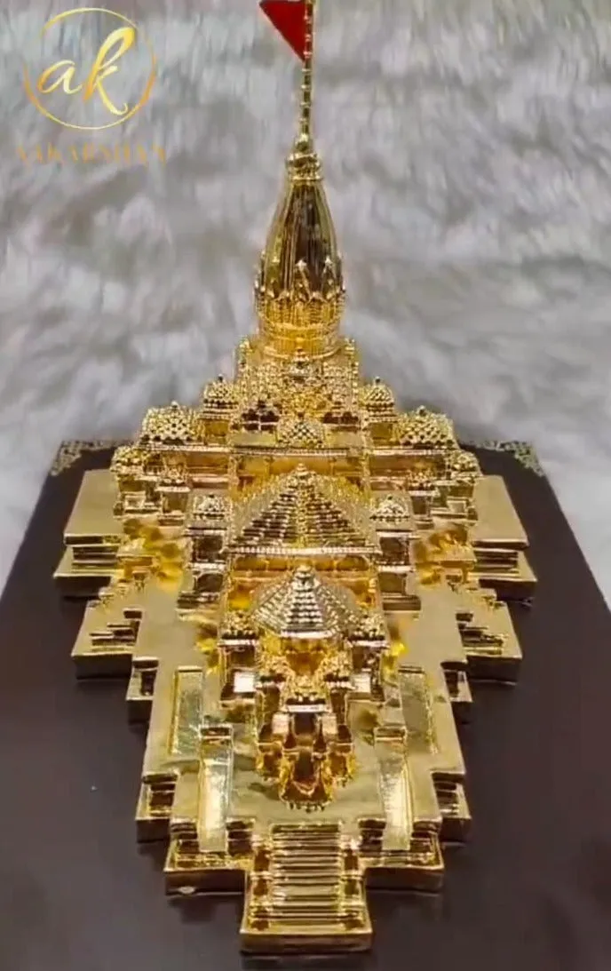 Jai Shri Ram ,Beautiful  Golden Model of Ram Mandir ,Ayodhya -SHAKI001RM