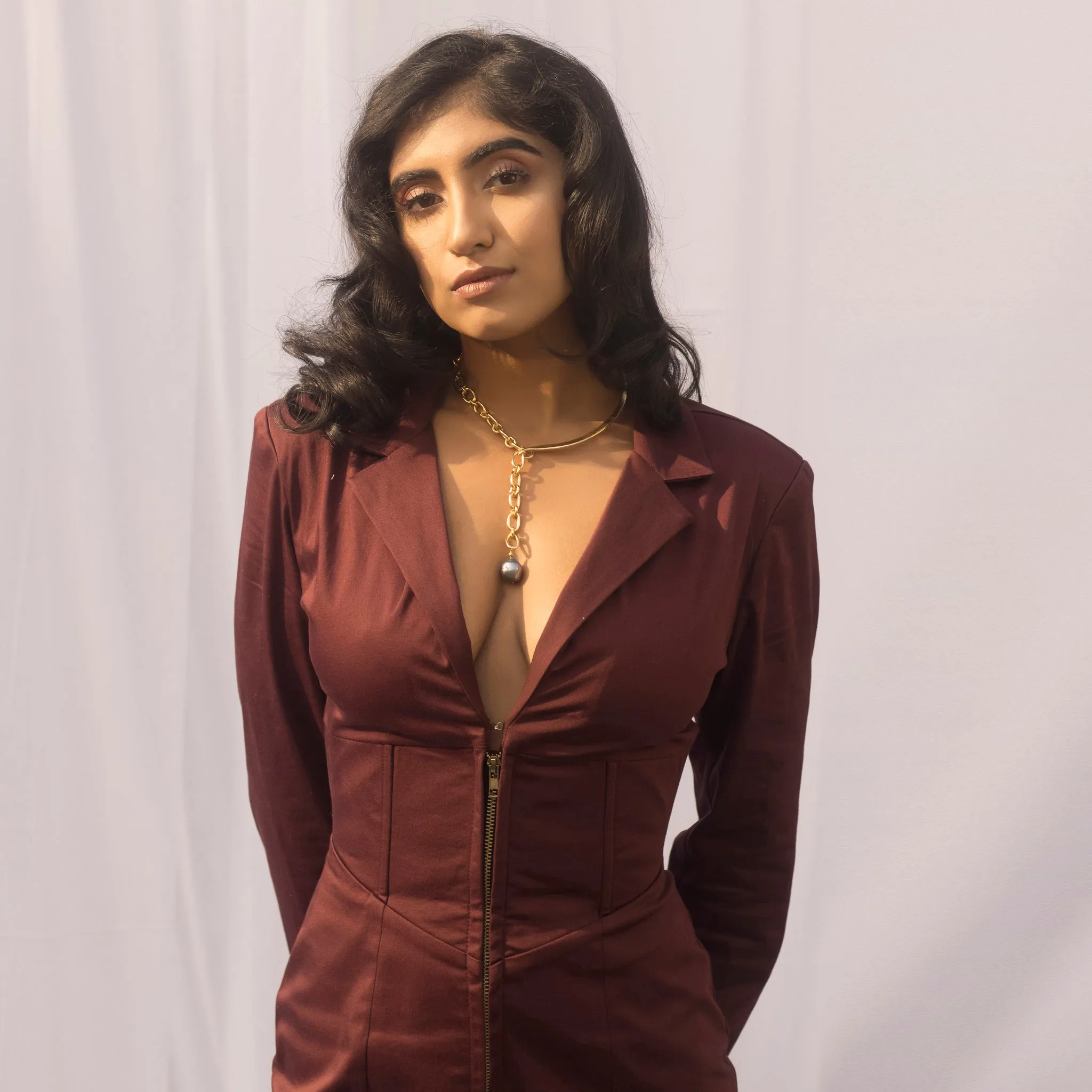 Jeanine Burgundy Blazer Dress