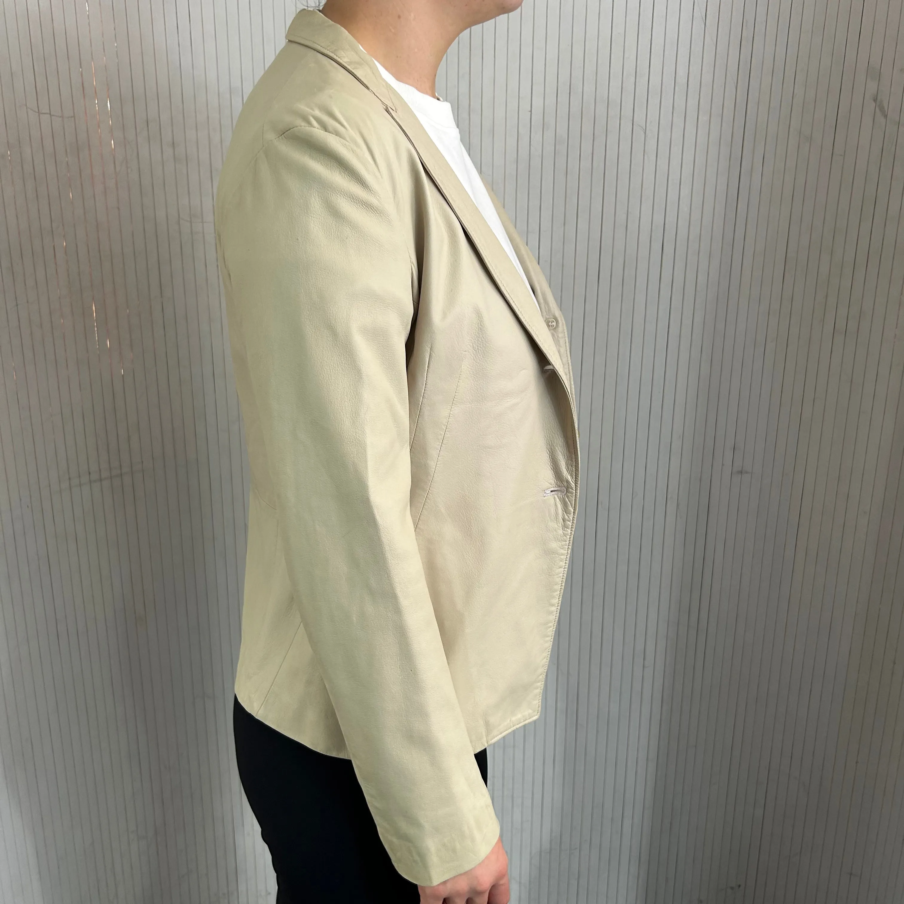 Jil Sander Vanilla Buttersoft Leather Blazer XS/S