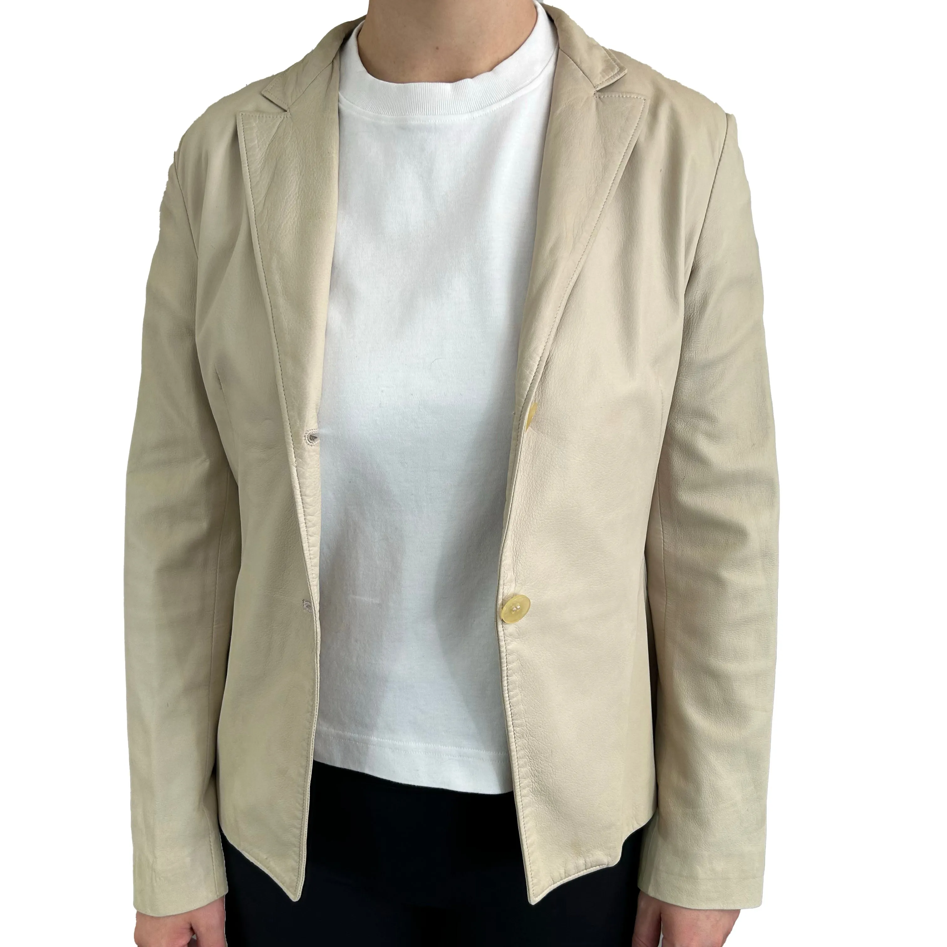 Jil Sander Vanilla Buttersoft Leather Blazer XS/S