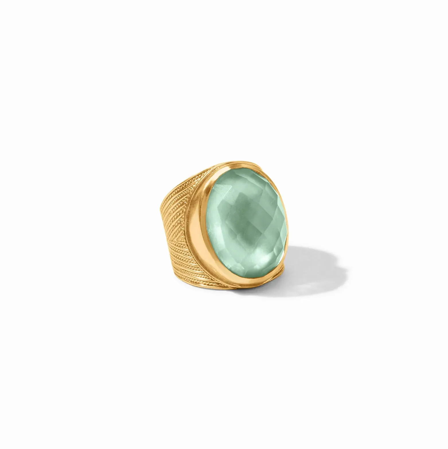 Julie Vos Verona Statement Ring, Aquamarine Blue