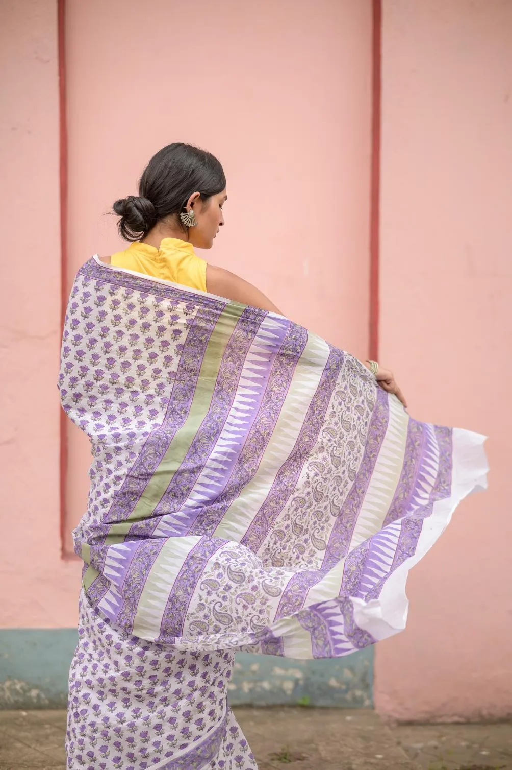 Kaisori Aira cotton hanblockprinted saree 012