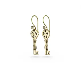 Key Earrings - Bronze