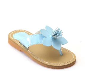 L'Amour Girls Light Blue Flower Thong Sandal