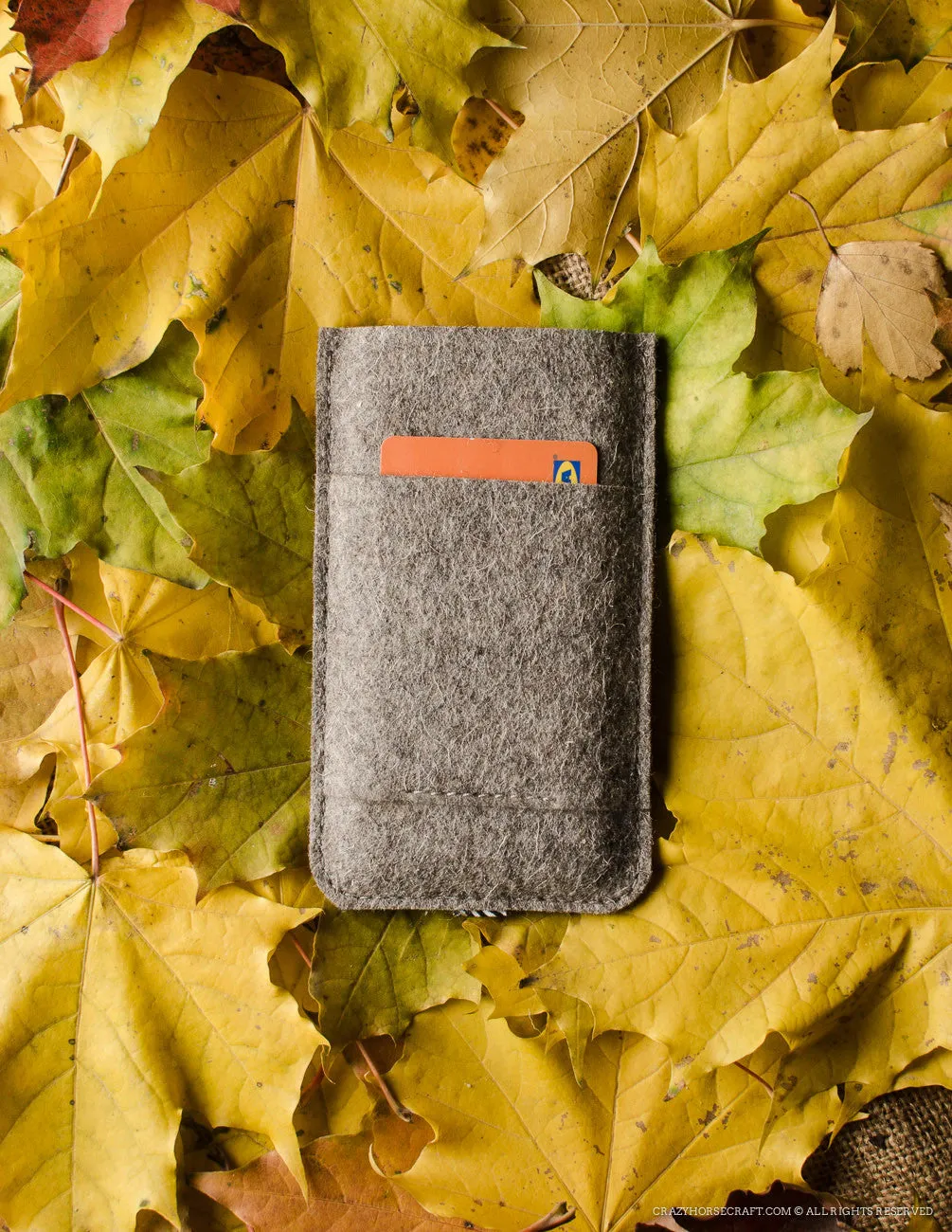 Leather iPhone Case with Card Pocket | AutumnRed